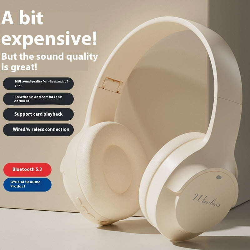 Over-ear wireless Bluetooth headphones with cushioned ear pads